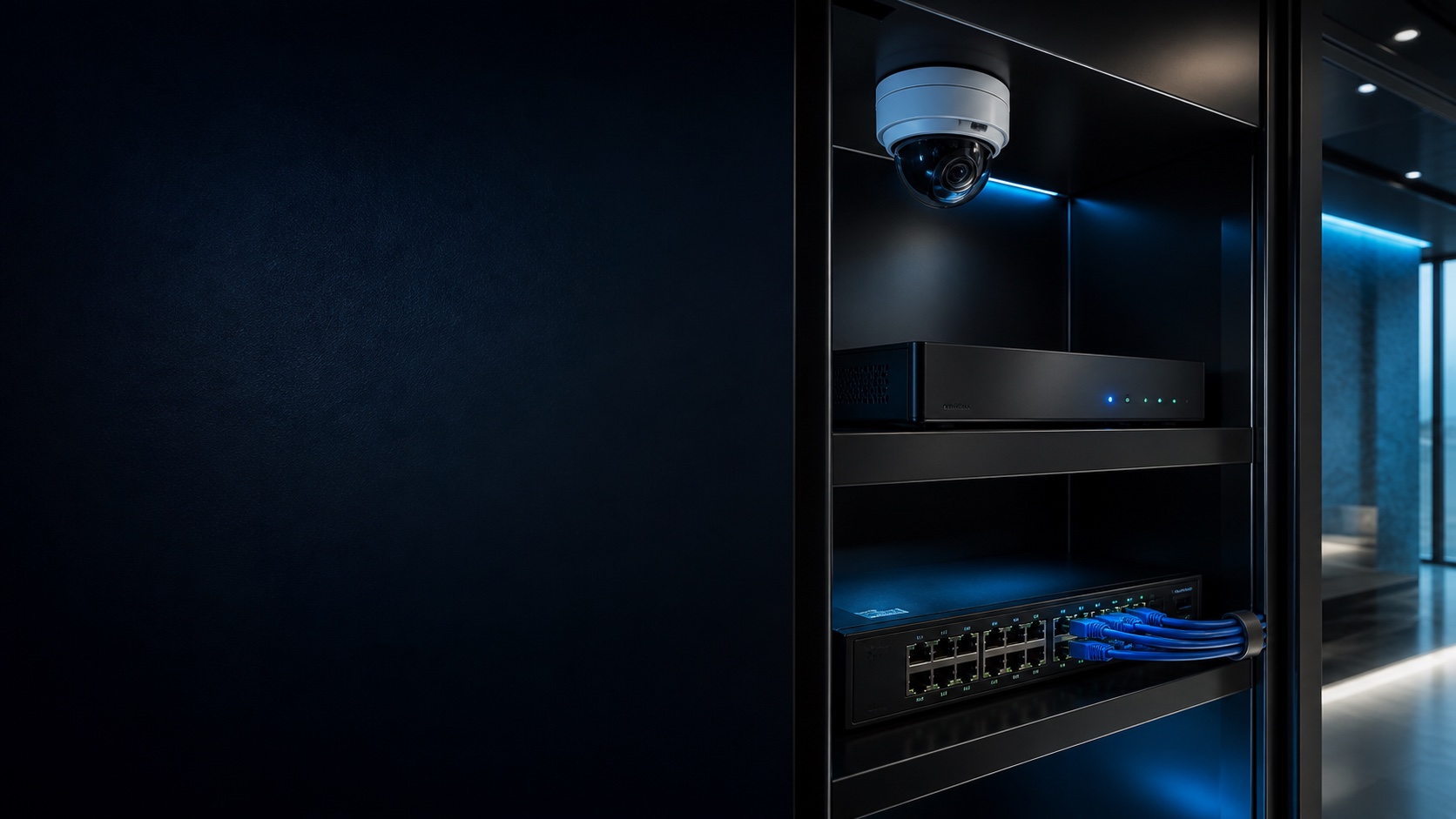 Architecture de sécurité premium : caméra, NVR et réseau PoE